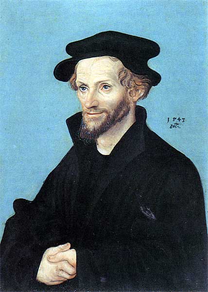 Wikioo.org - The Encyclopedia of Fine Arts - Painting, Artwork by Lucas Cranach The Elder - Portrait of Philipp Melanchthon