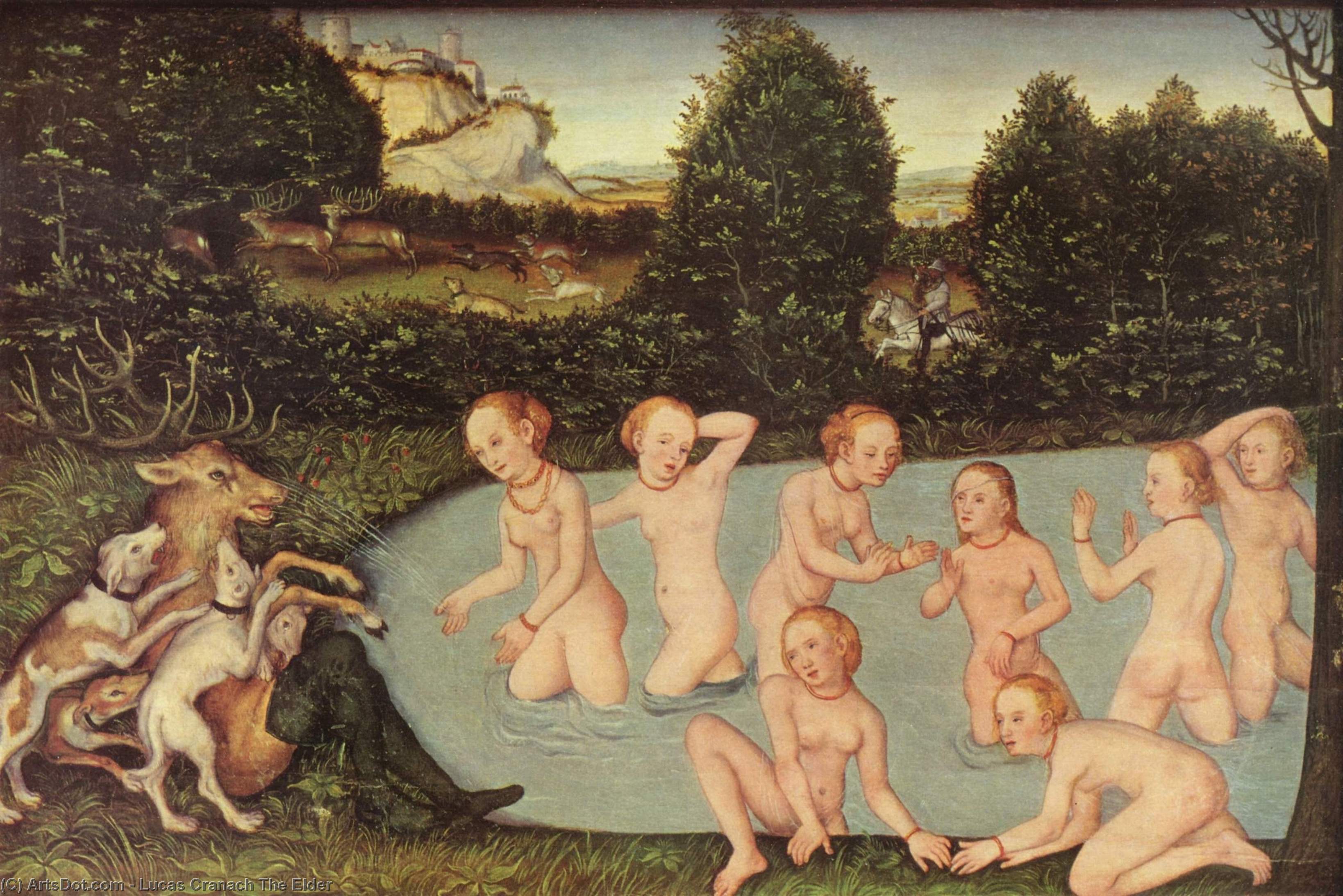 Wikioo.org - The Encyclopedia of Fine Arts - Painting, Artwork by Lucas Cranach The Elder - Diana and Actaeon