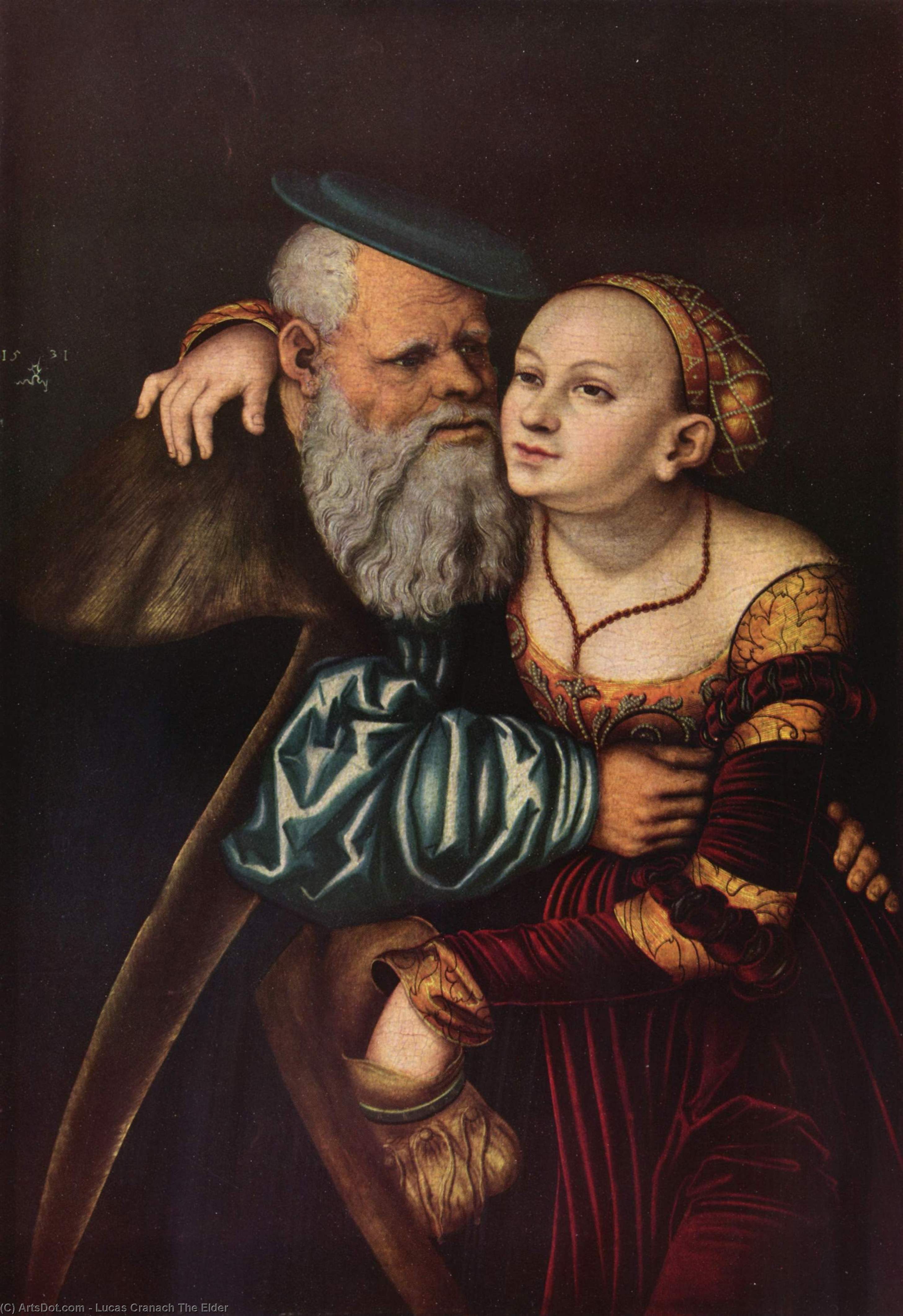 Wikioo.org - The Encyclopedia of Fine Arts - Painting, Artwork by Lucas Cranach The Elder - The old man in love