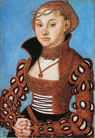 Wikioo.org - The Encyclopedia of Fine Arts - Painting, Artwork by Lucas Cranach The Elder - Portrait of a Saxon noblewoman