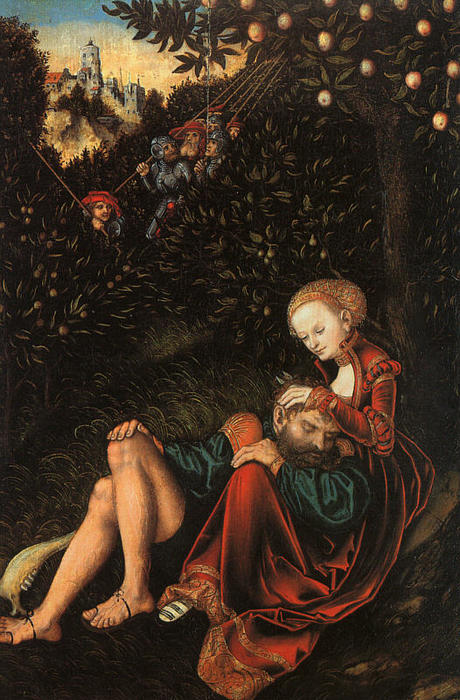 Wikioo.org - Die Enzyklopädie bildender Kunst - Malerei, Kunstwerk von Lucas Cranach The Elder - Samson und Delilah
