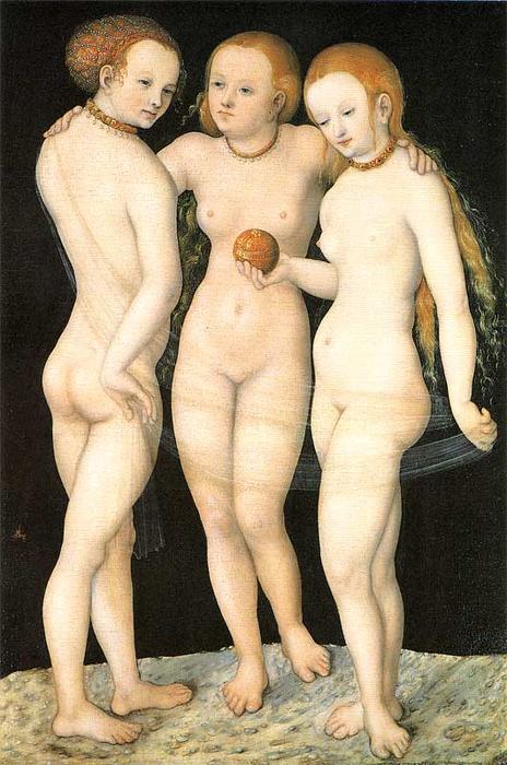 Wikioo.org – L'Encyclopédie des Beaux Arts - Peinture, Oeuvre de Lucas Cranach The Elder - le trois grâces