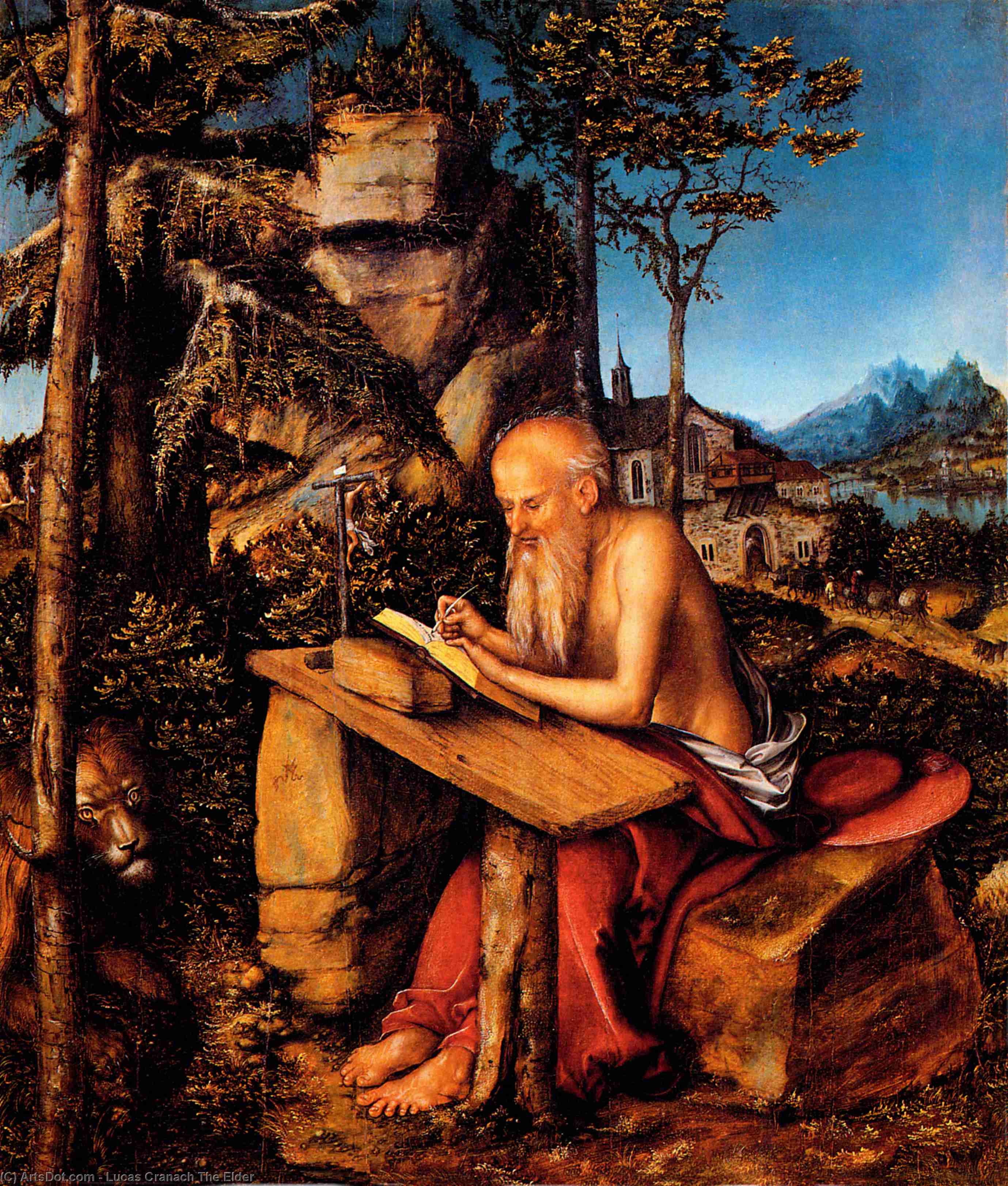 Wikioo.org - The Encyclopedia of Fine Arts - Painting, Artwork by Lucas Cranach The Elder - Saint Jerome