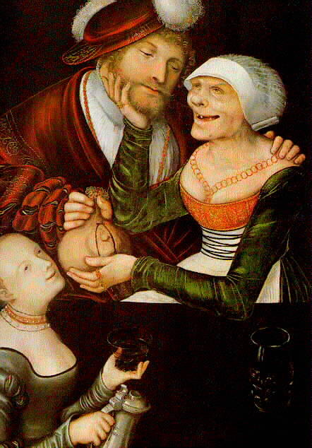 Wikioo.org - The Encyclopedia of Fine Arts - Painting, Artwork by Lucas Cranach The Elder - The Procuress