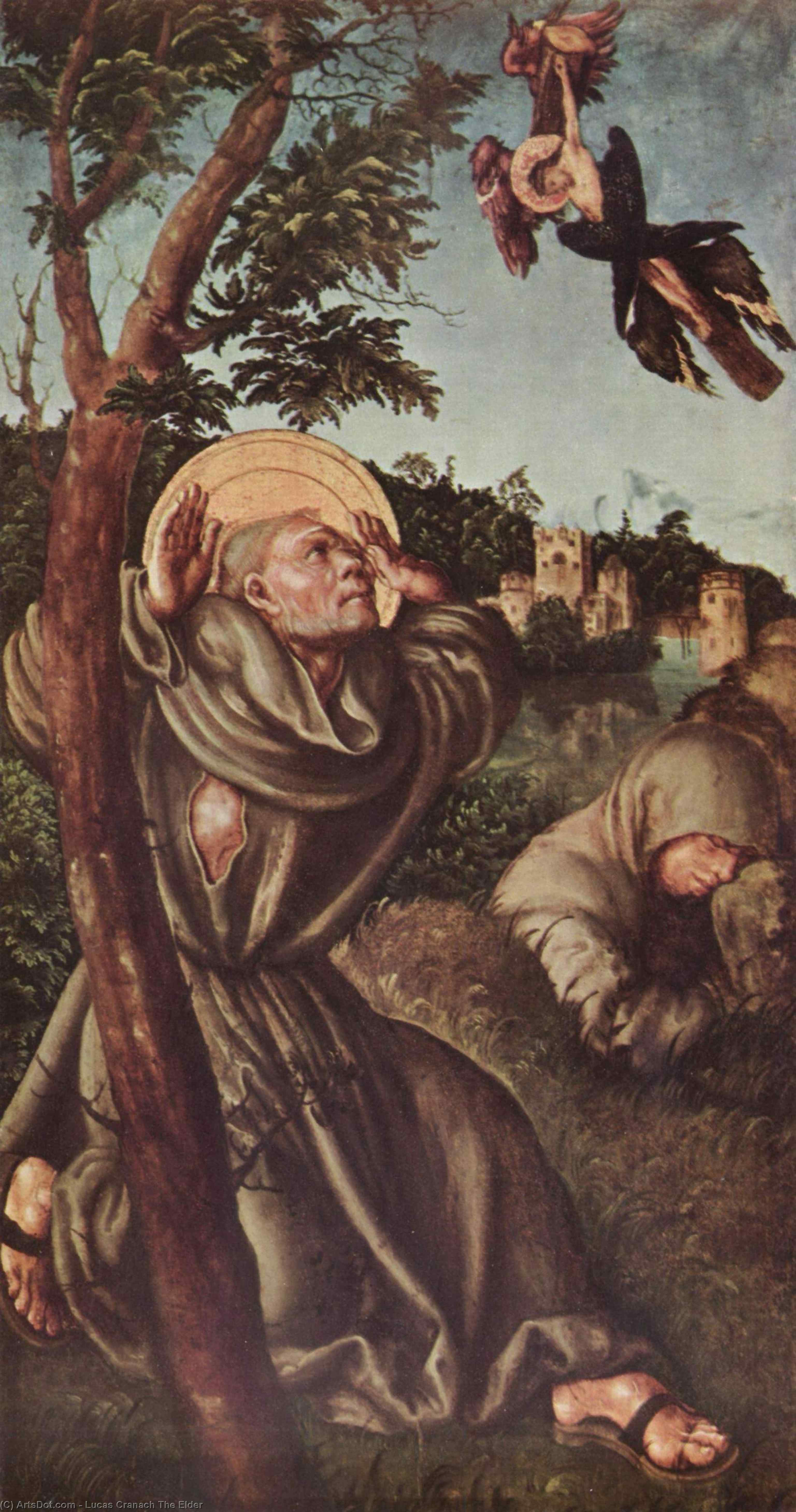 Wikioo.org - The Encyclopedia of Fine Arts - Painting, Artwork by Lucas Cranach The Elder - Stigmatiasation of St. Francis
