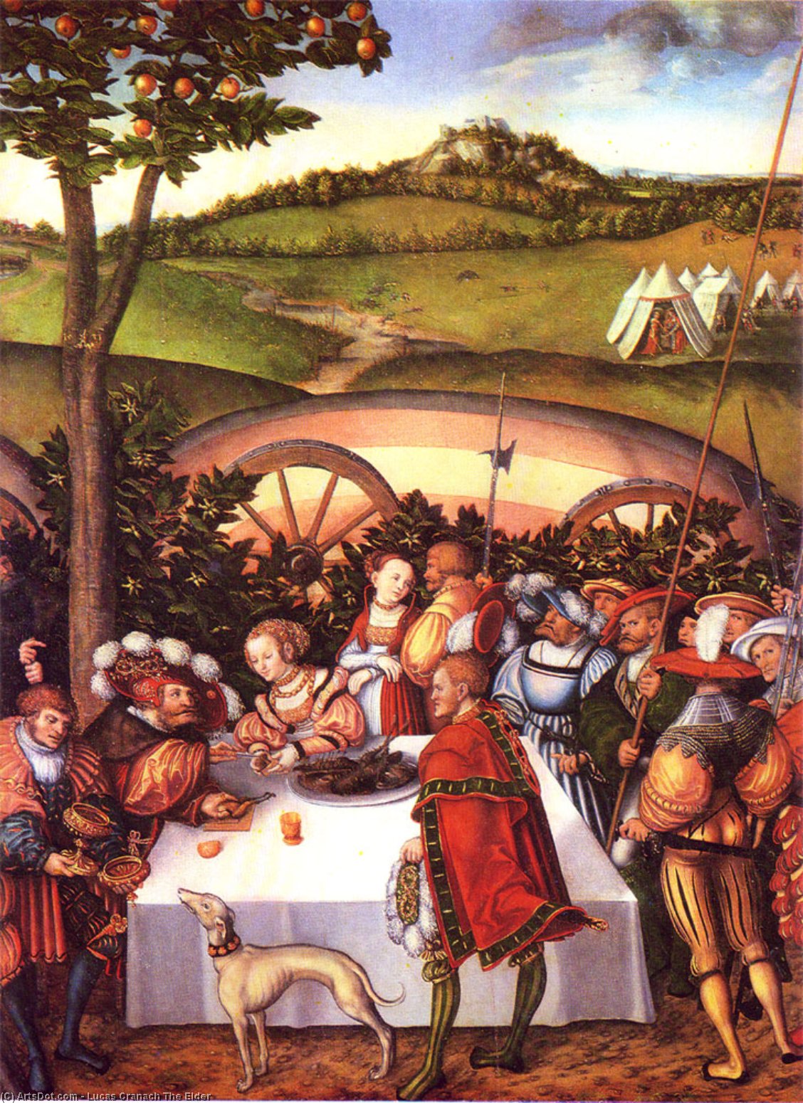 Wikioo.org - The Encyclopedia of Fine Arts - Painting, Artwork by Lucas Cranach The Elder - Judith at the Table of Holofernes