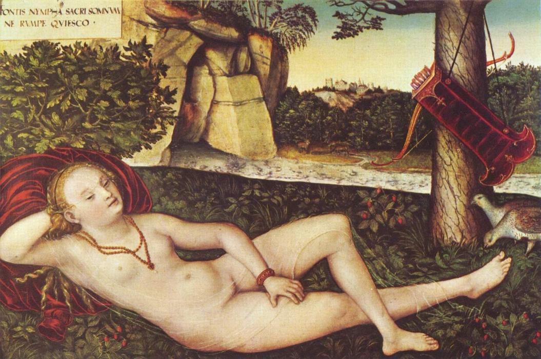 Wikioo.org - The Encyclopedia of Fine Arts - Painting, Artwork by Lucas Cranach The Elder - Reclining Diana
