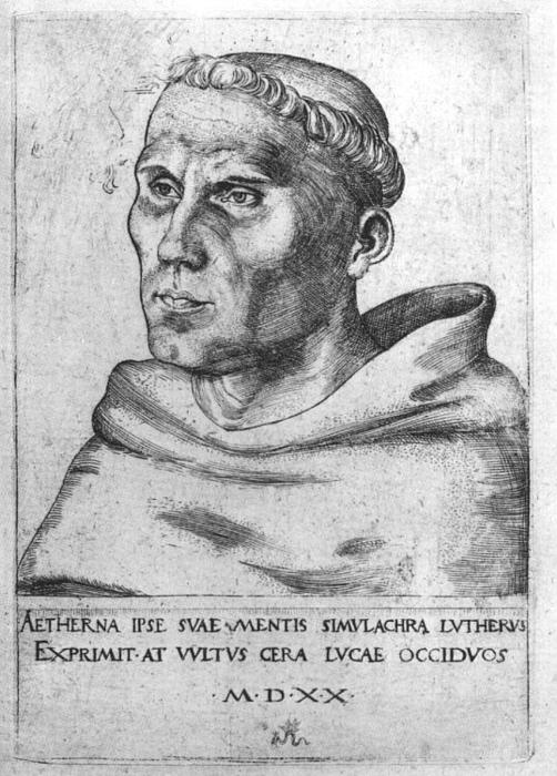 Wikioo.org – La Enciclopedia de las Bellas Artes - Pintura, Obras de arte de Lucas Cranach The Elder - Martín Lutero como un monje