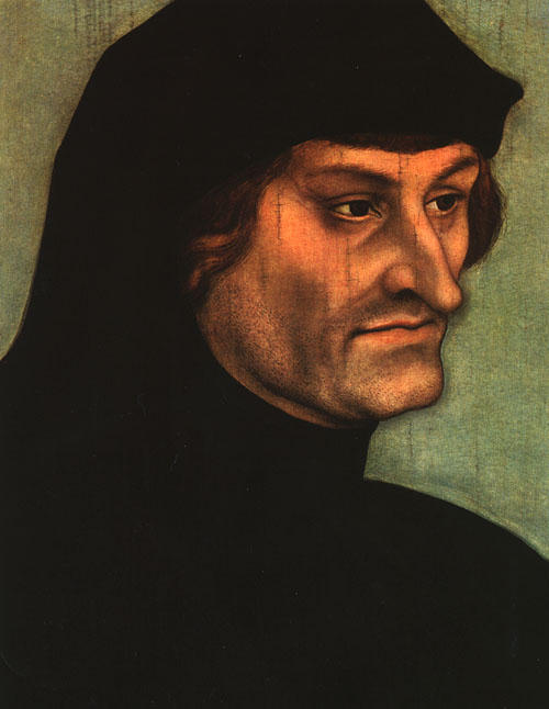 Wikioo.org - The Encyclopedia of Fine Arts - Painting, Artwork by Lucas Cranach The Elder - Portrait of Geiler von Kaiserberg