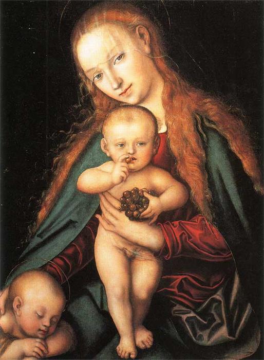Wikioo.org – La Enciclopedia de las Bellas Artes - Pintura, Obras de arte de Lucas Cranach The Elder - virgen con el niño