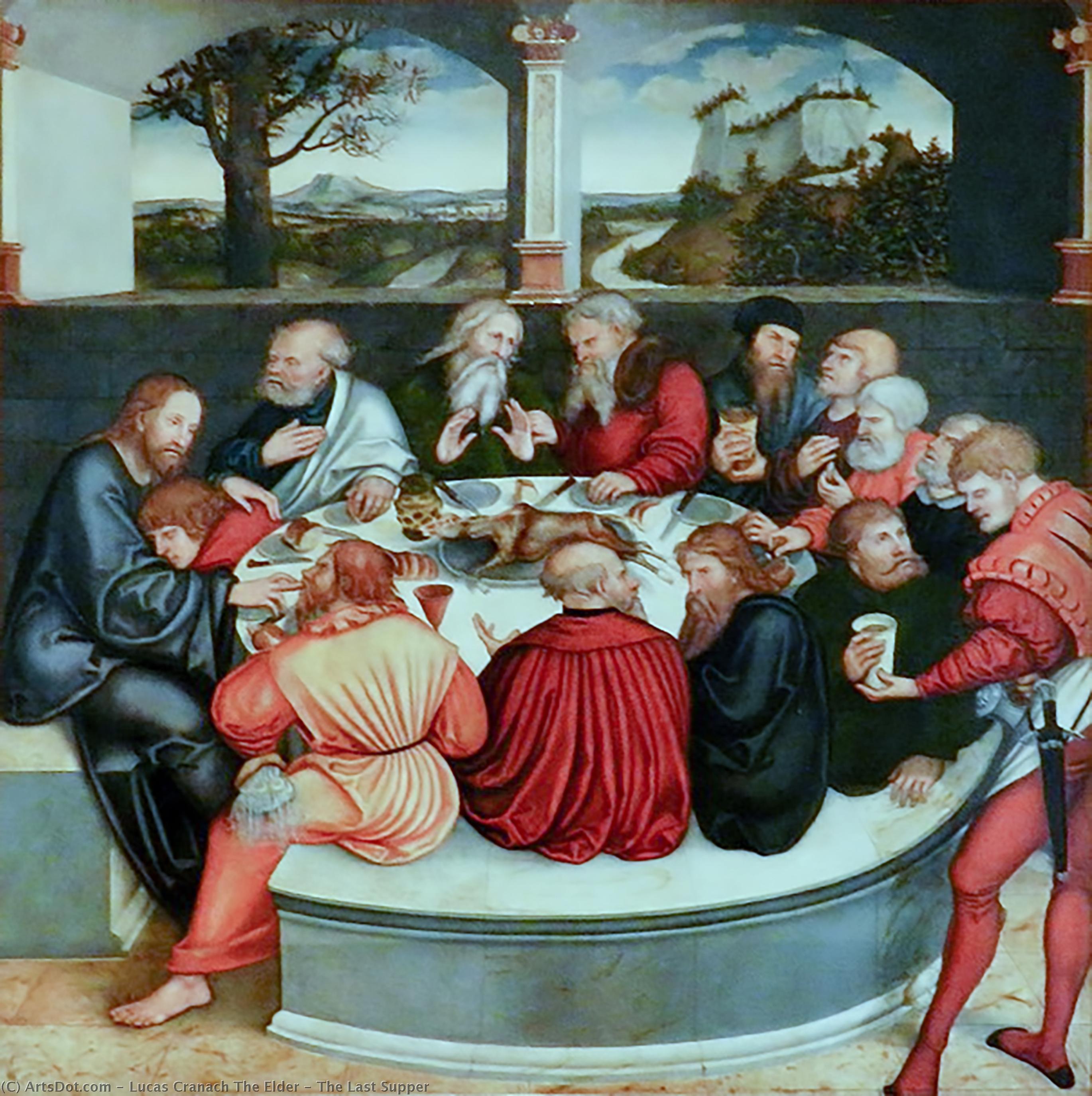 Wikioo.org – L'Encyclopédie des Beaux Arts - Peinture, Oeuvre de Lucas Cranach The Elder - Le Dernier Souper