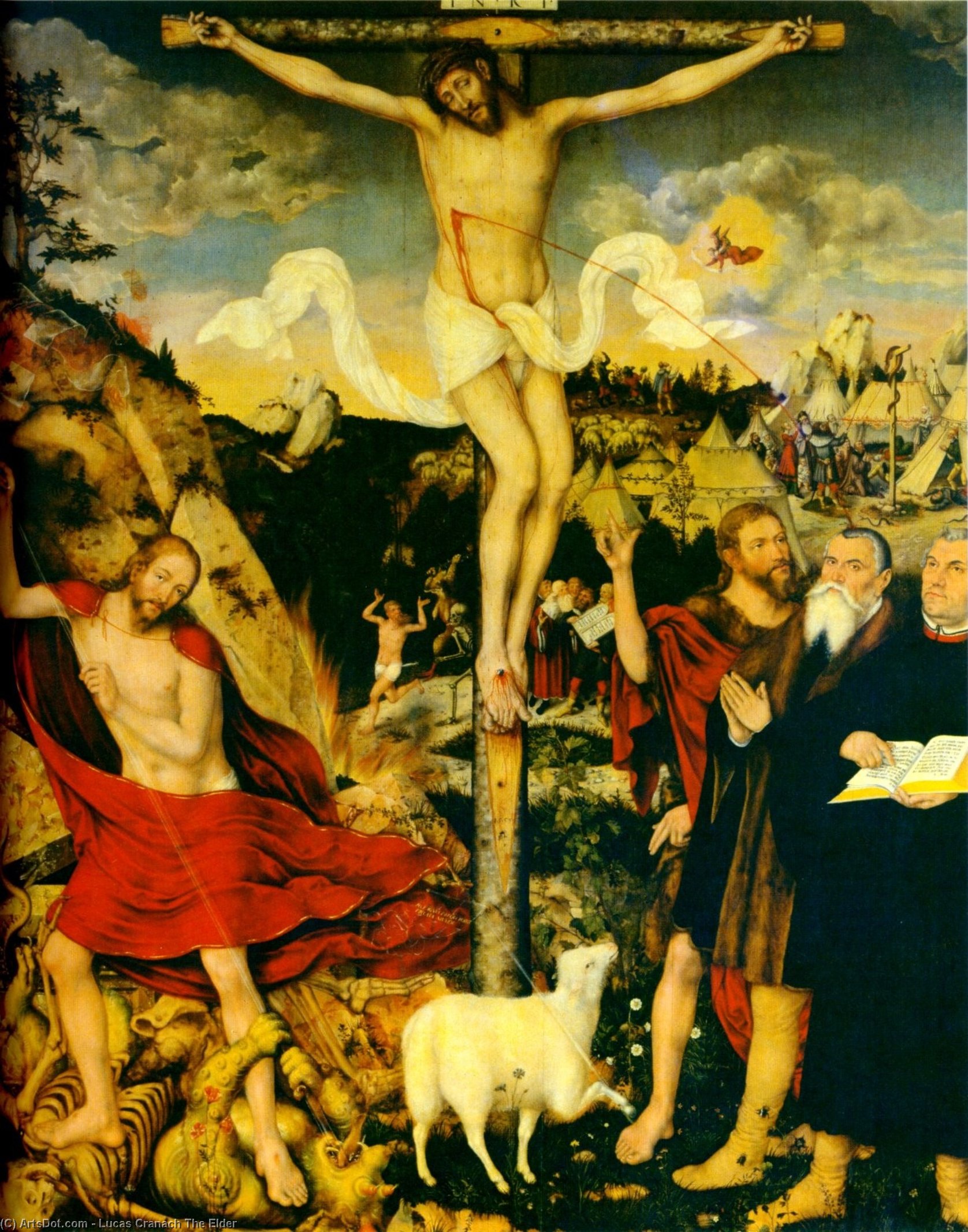 WikiOO.org - Encyclopedia of Fine Arts - Maľba, Artwork Lucas Cranach The Elder - Christ as Savior with Martin Luther