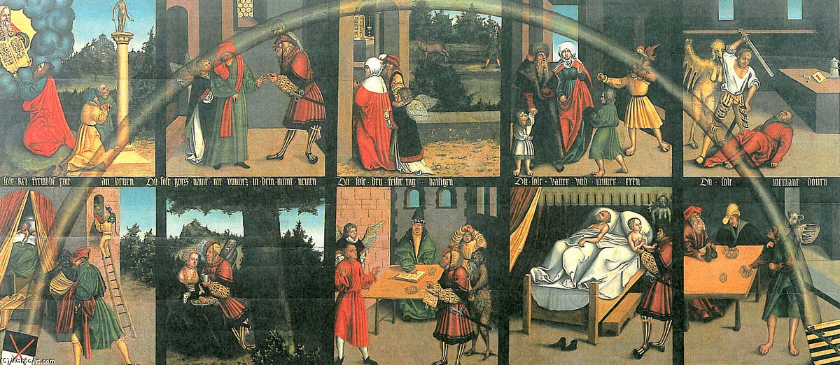 WikiOO.org - Encyclopedia of Fine Arts - Malba, Artwork Lucas Cranach The Elder - The Ten Commandments