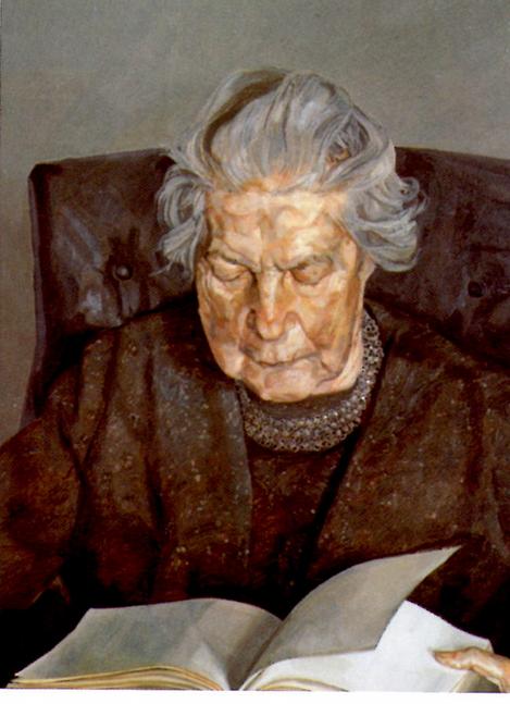 Wikoo.org - موسوعة الفنون الجميلة - اللوحة، العمل الفني Lucian Freud - The Painter's Mother Reading