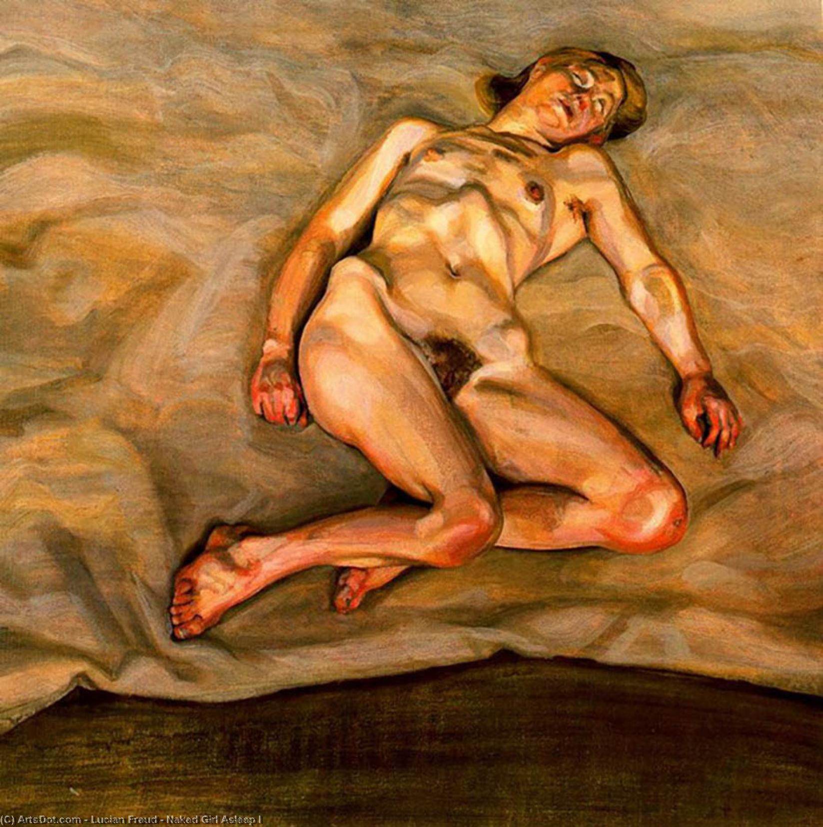 WikiOO.org - Encyclopedia of Fine Arts - Maľba, Artwork Lucian Freud - Naked Girl Asleep I