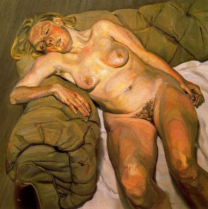 WikiOO.org - Encyclopedia of Fine Arts - Målning, konstverk Lucian Freud - Blond Girl, Night Portrait