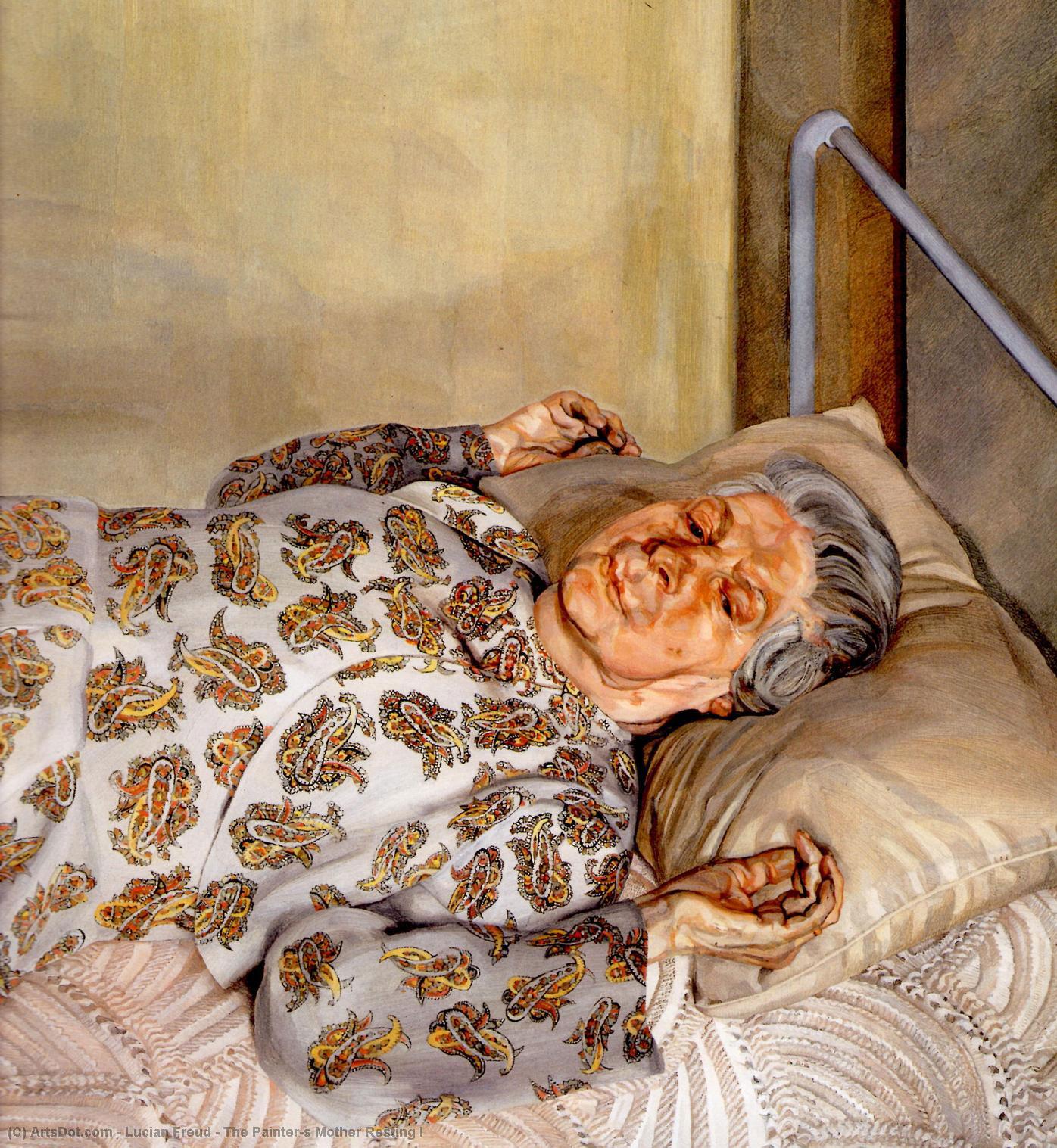 WikiOO.org - אנציקלופדיה לאמנויות יפות - ציור, יצירות אמנות Lucian Freud - The Painter's Mother Resting I