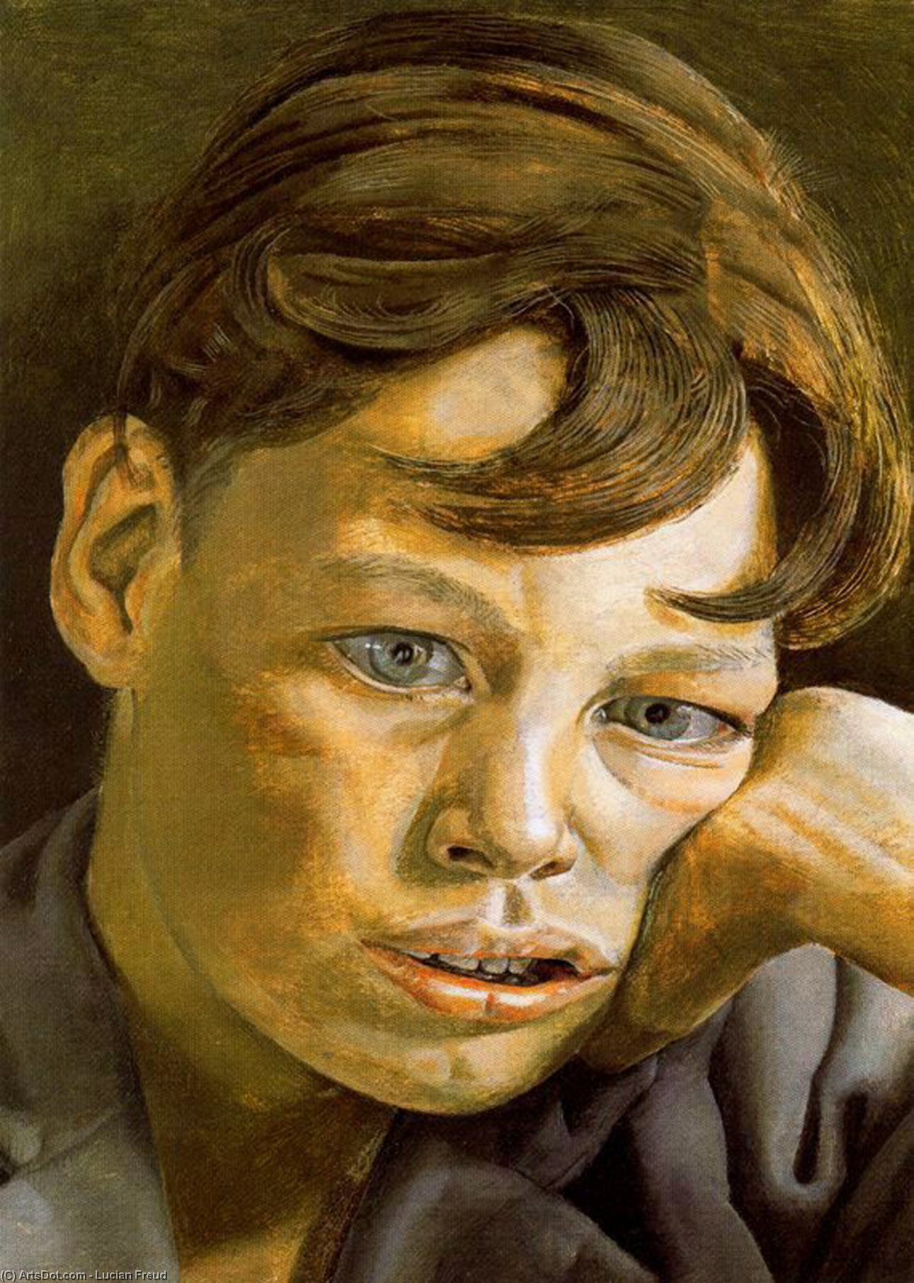 WikiOO.org - Encyclopedia of Fine Arts - Maľba, Artwork Lucian Freud - Boy's Head