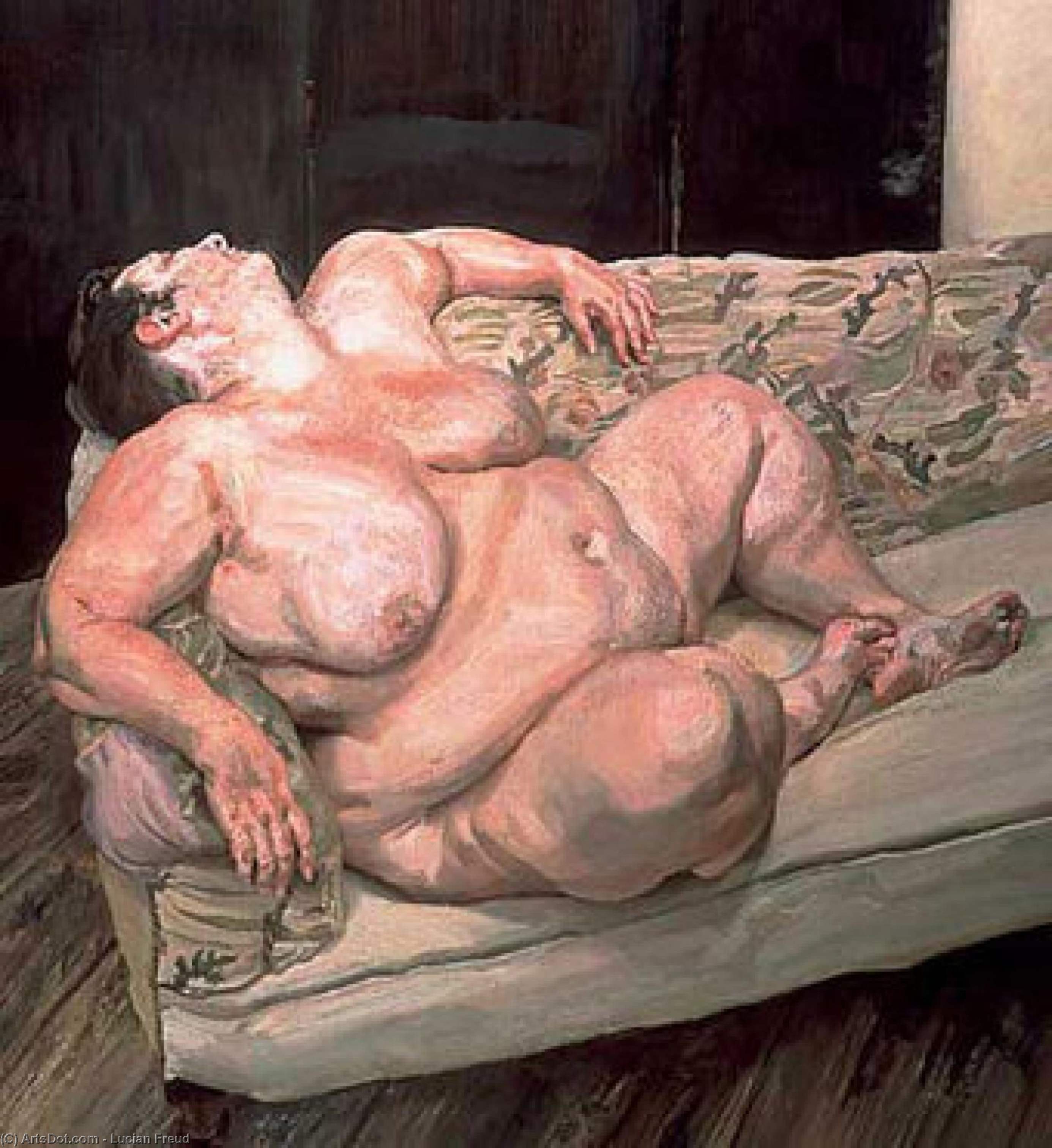 WikiOO.org - Енциклопедия за изящни изкуства - Живопис, Произведения на изкуството Lucian Freud - Benefits Supervisor Sleeping II