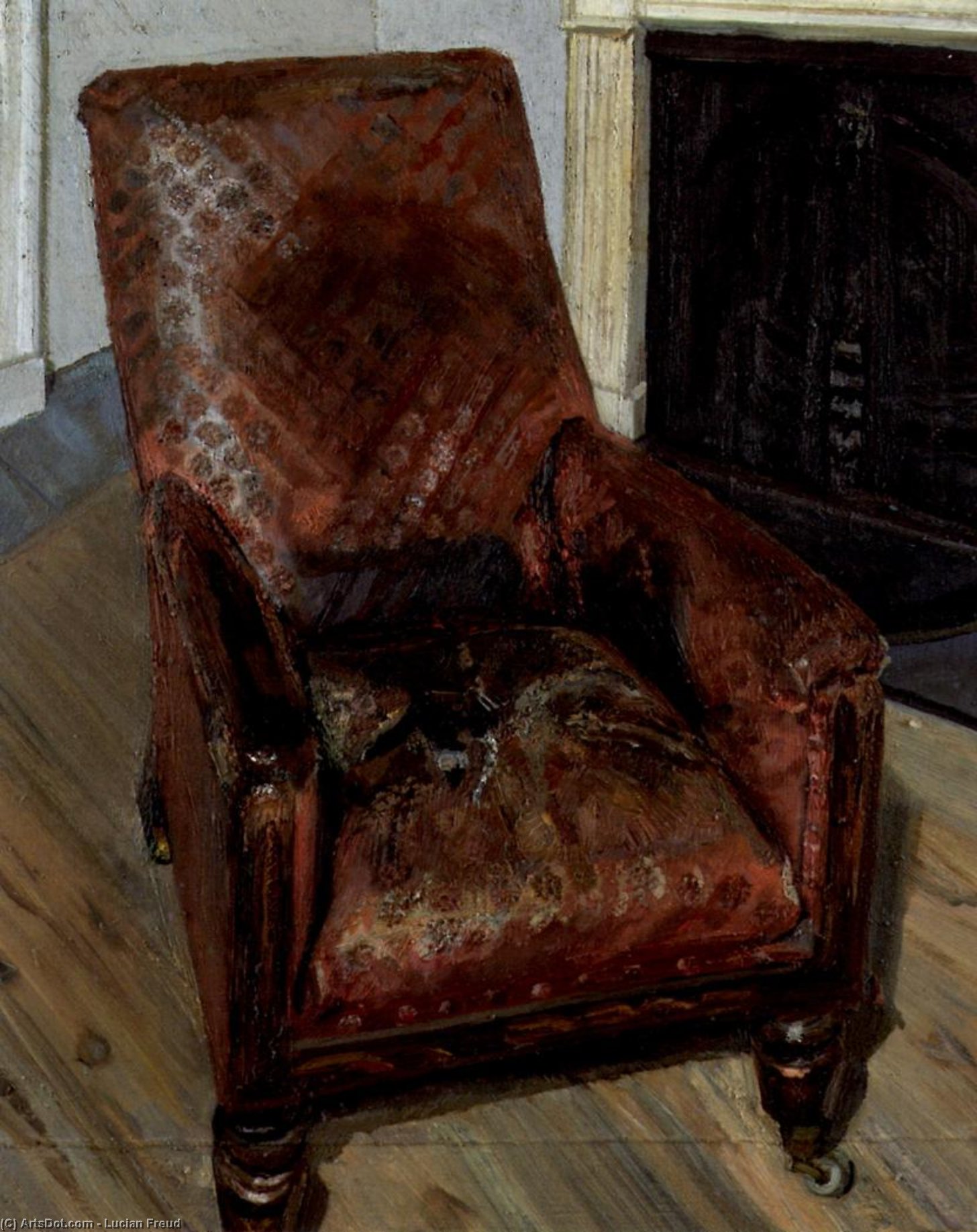 WikiOO.org - Encyclopedia of Fine Arts - Maalaus, taideteos Lucian Freud - Armchair by the Fireplace