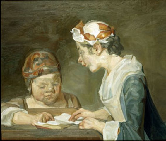 WikiOO.org - Encyclopedia of Fine Arts - Maleri, Artwork Lucian Freud - After Chardin