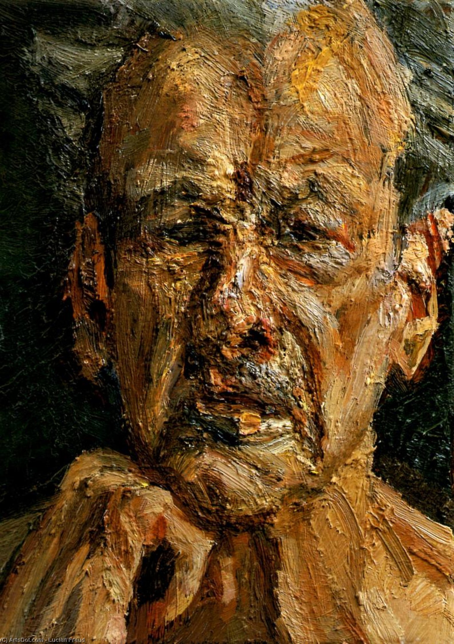 Wikioo.org - The Encyclopedia of Fine Arts - Painting, Artwork by Lucian Freud - Self-Portrait, Reflection