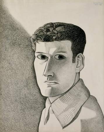 Wikioo.org - The Encyclopedia of Fine Arts - Painting, Artwork by Lucian Freud - Man at Night (Self-Portrait)