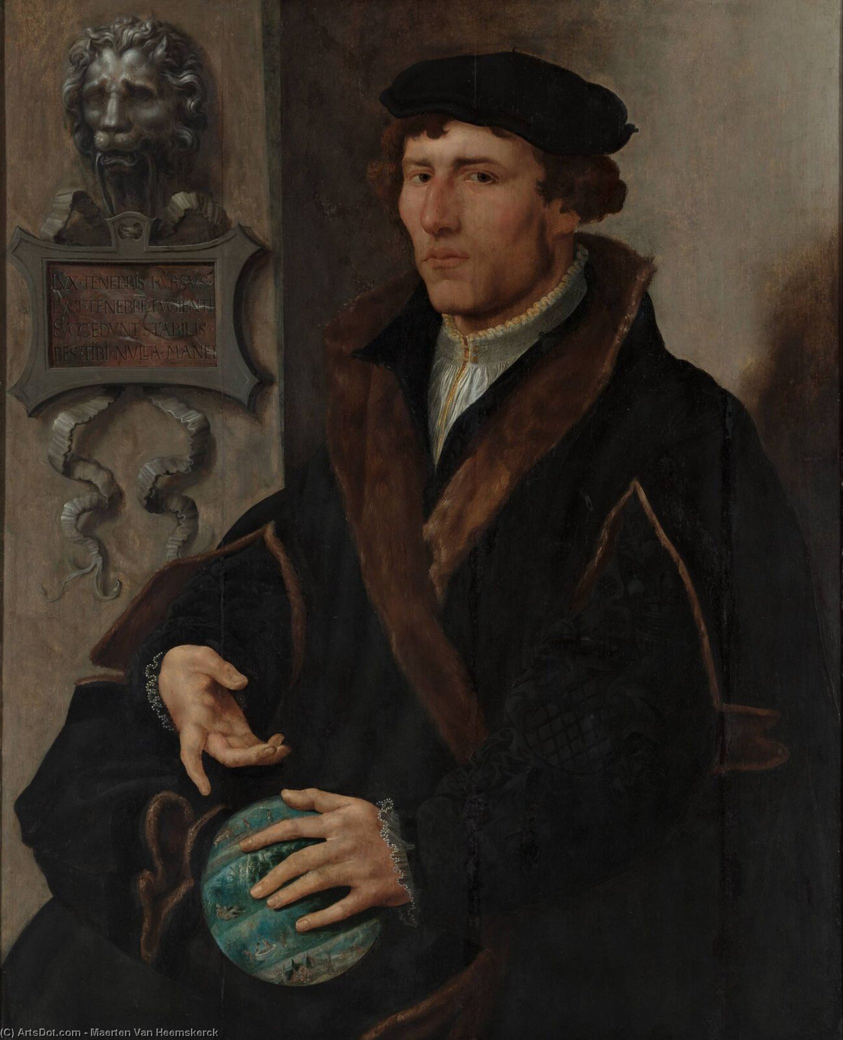 Wikioo.org - The Encyclopedia of Fine Arts - Painting, Artwork by Maarten Van Heemskerck - Portrait of Reinerus Frisius Gemma