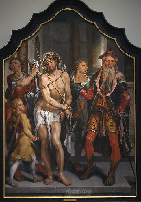 Wikioo.org - The Encyclopedia of Fine Arts - Painting, Artwork by Maarten Van Heemskerck - Ecce Homo - central panel