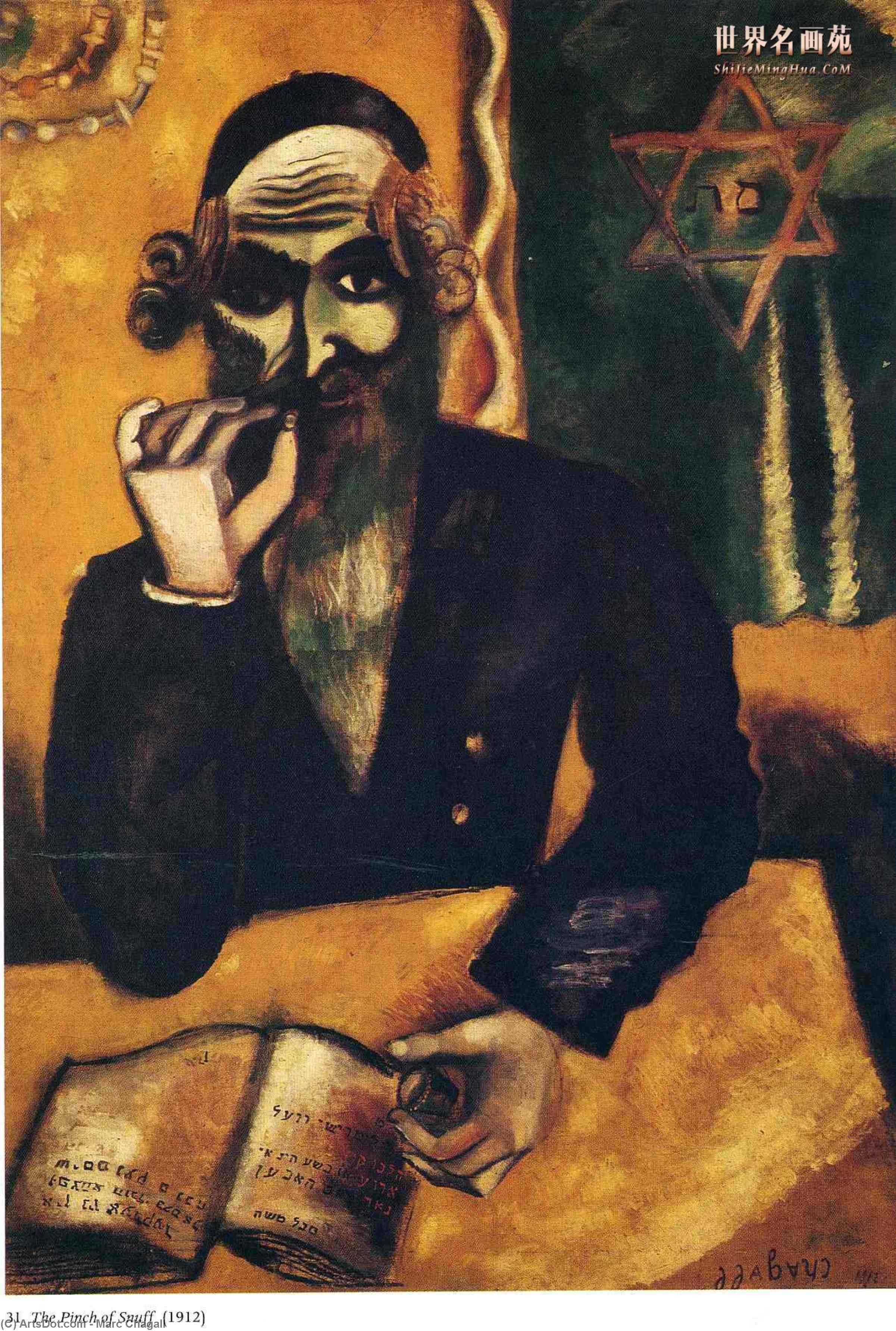Wikoo.org - موسوعة الفنون الجميلة - اللوحة، العمل الفني Marc Chagall - The Pinch of Snuff