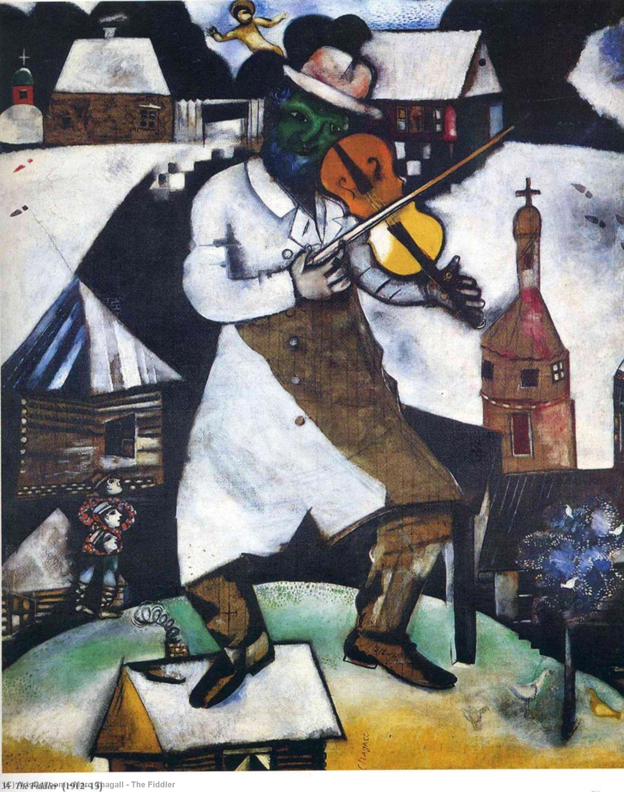 WikiOO.org - Encyclopedia of Fine Arts - Maľba, Artwork Marc Chagall - The Fiddler