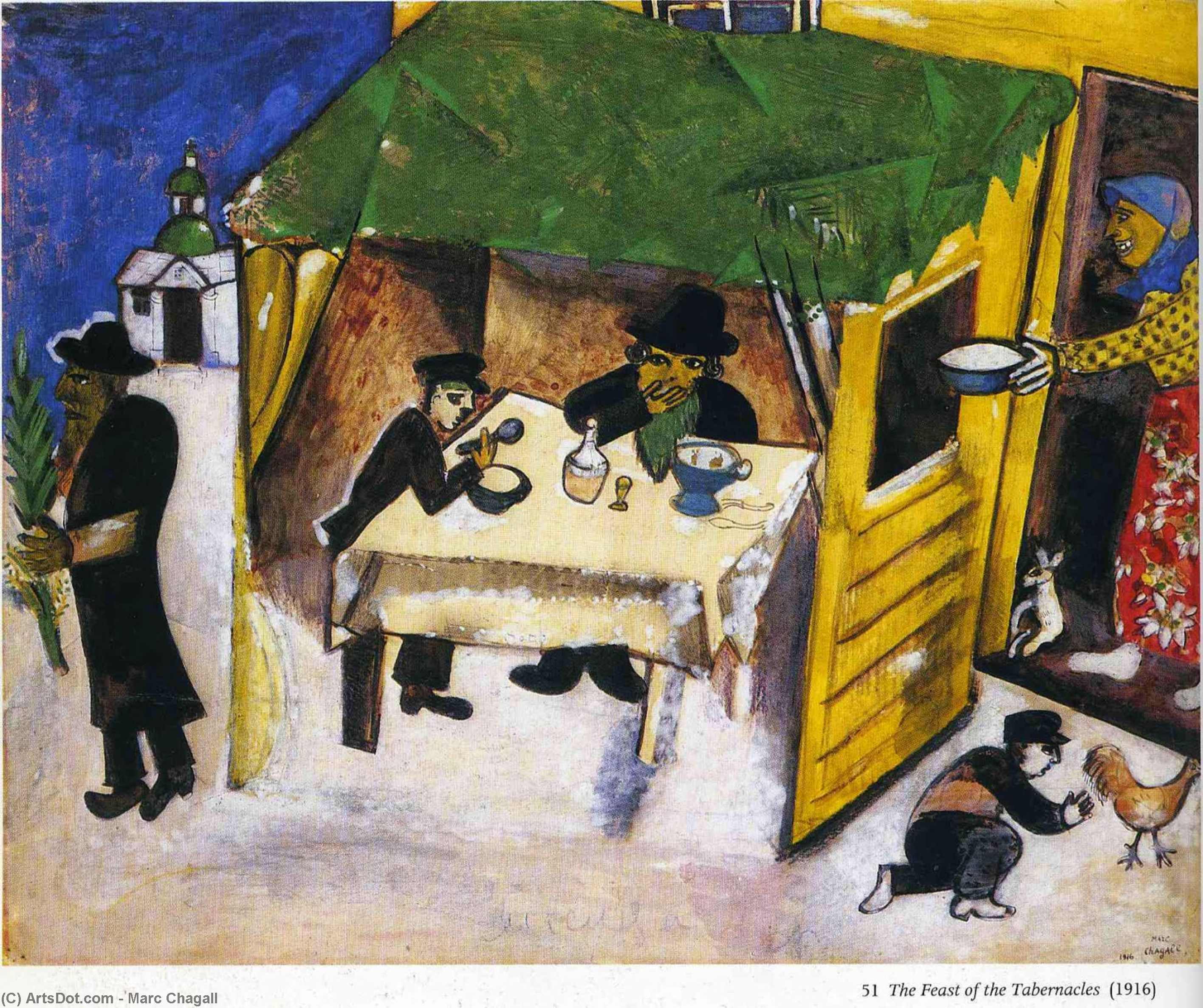 Wikioo.org - The Encyclopedia of Fine Arts - Painting, Artwork by Marc Chagall - The Feast of the Tabernacles