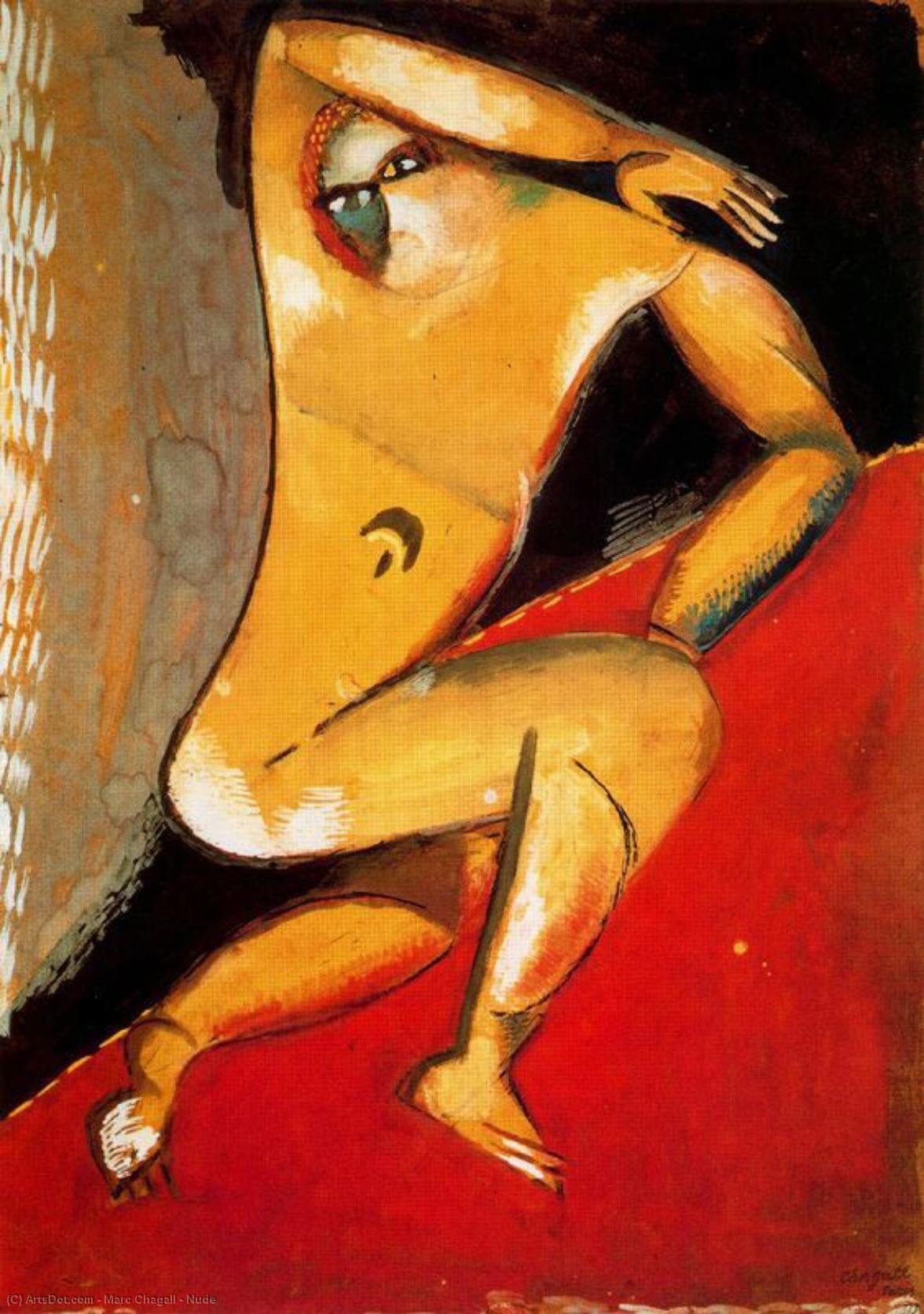 WikiOO.org - Encyclopedia of Fine Arts - Lukisan, Artwork Marc Chagall - Nude