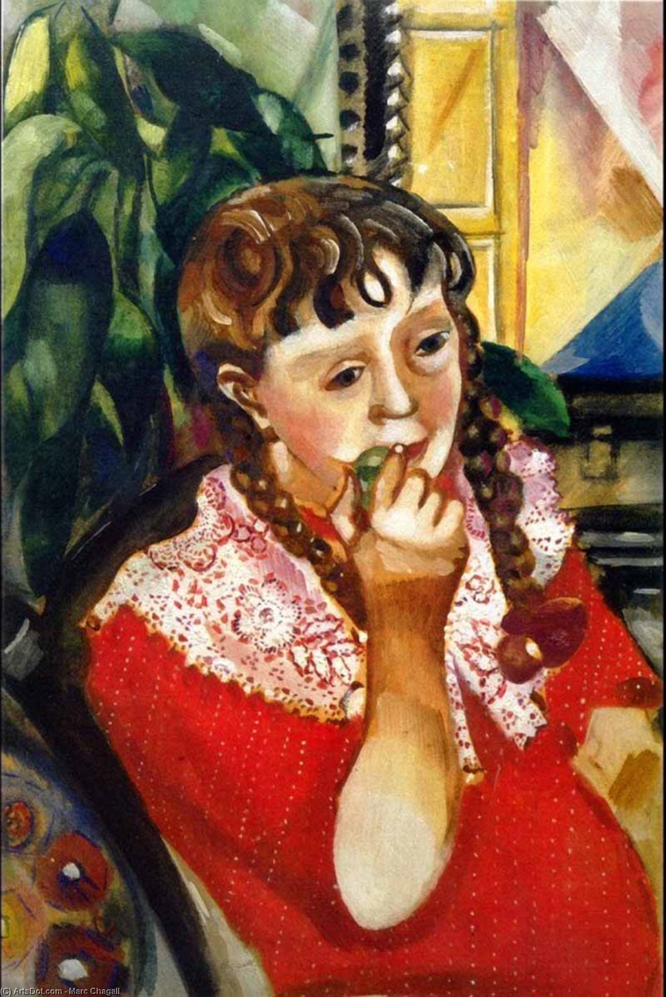 WikiOO.org - Енциклопедия за изящни изкуства - Живопис, Произведения на изкуството Marc Chagall - Portrait of Sister Maryasinka