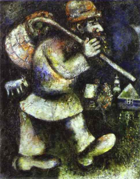 WikiOO.org - Encyclopedia of Fine Arts - Maľba, Artwork Marc Chagall - The Wandering Jew