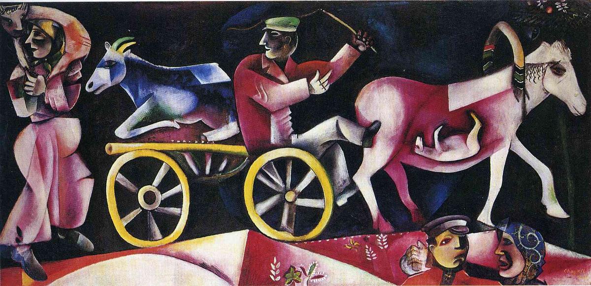 Wikioo.org - Bách khoa toàn thư về mỹ thuật - Vẽ tranh, Tác phẩm nghệ thuật Marc Chagall - The Cattle Dealer