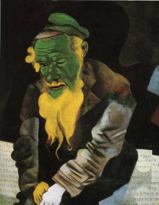 WikiOO.org - Encyclopedia of Fine Arts - Maleri, Artwork Marc Chagall - Jew in Green