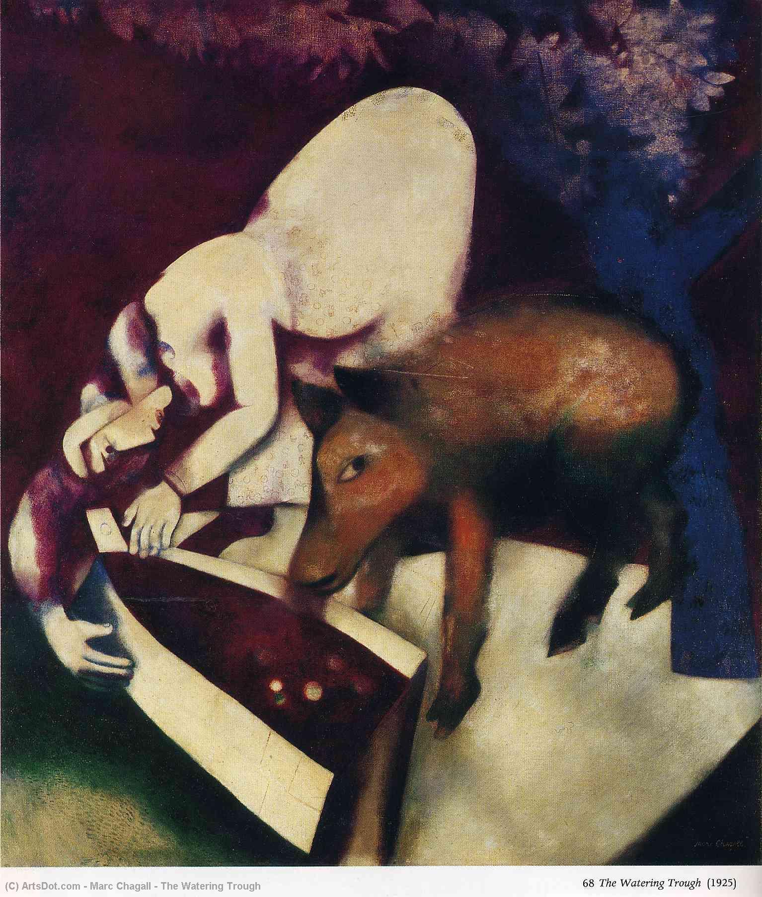 WikiOO.org - Encyclopedia of Fine Arts - Maľba, Artwork Marc Chagall - The Watering Trough