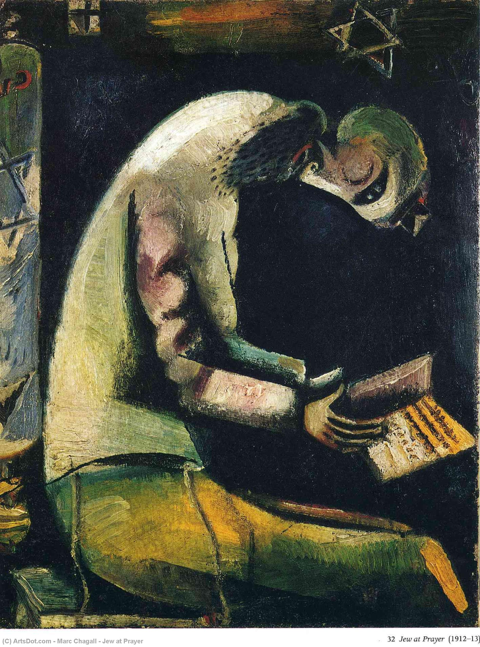 Wikoo.org - موسوعة الفنون الجميلة - اللوحة، العمل الفني Marc Chagall - Jew at Prayer
