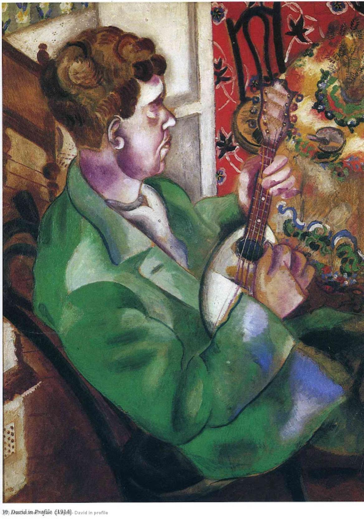 Wikioo.org - The Encyclopedia of Fine Arts - Painting, Artwork by Marc Chagall - David in profile