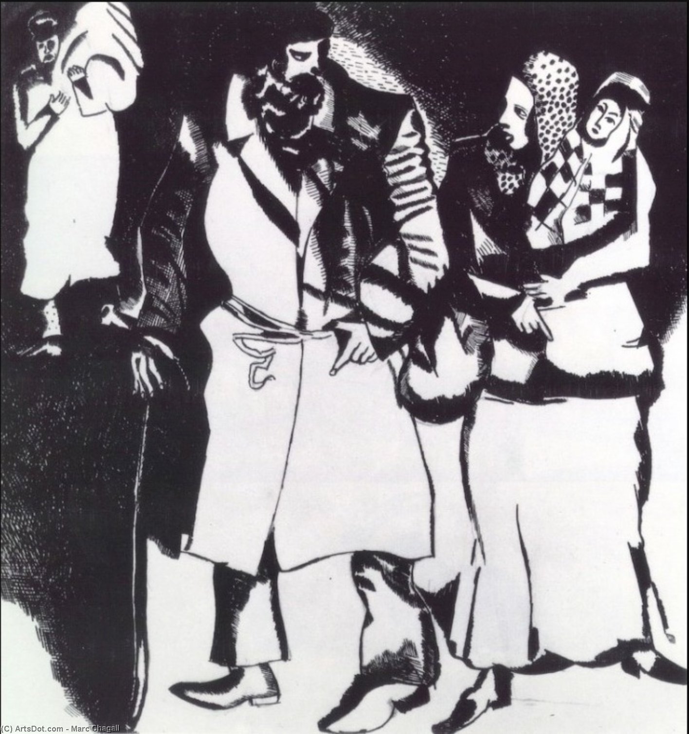 WikiOO.org - Encyclopedia of Fine Arts - Festés, Grafika Marc Chagall - A Group of People