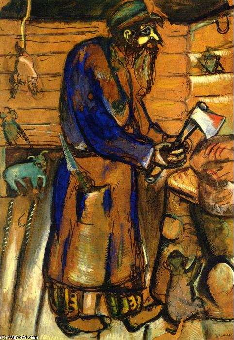 WikiOO.org - Encyclopedia of Fine Arts - Malba, Artwork Marc Chagall - Butcher