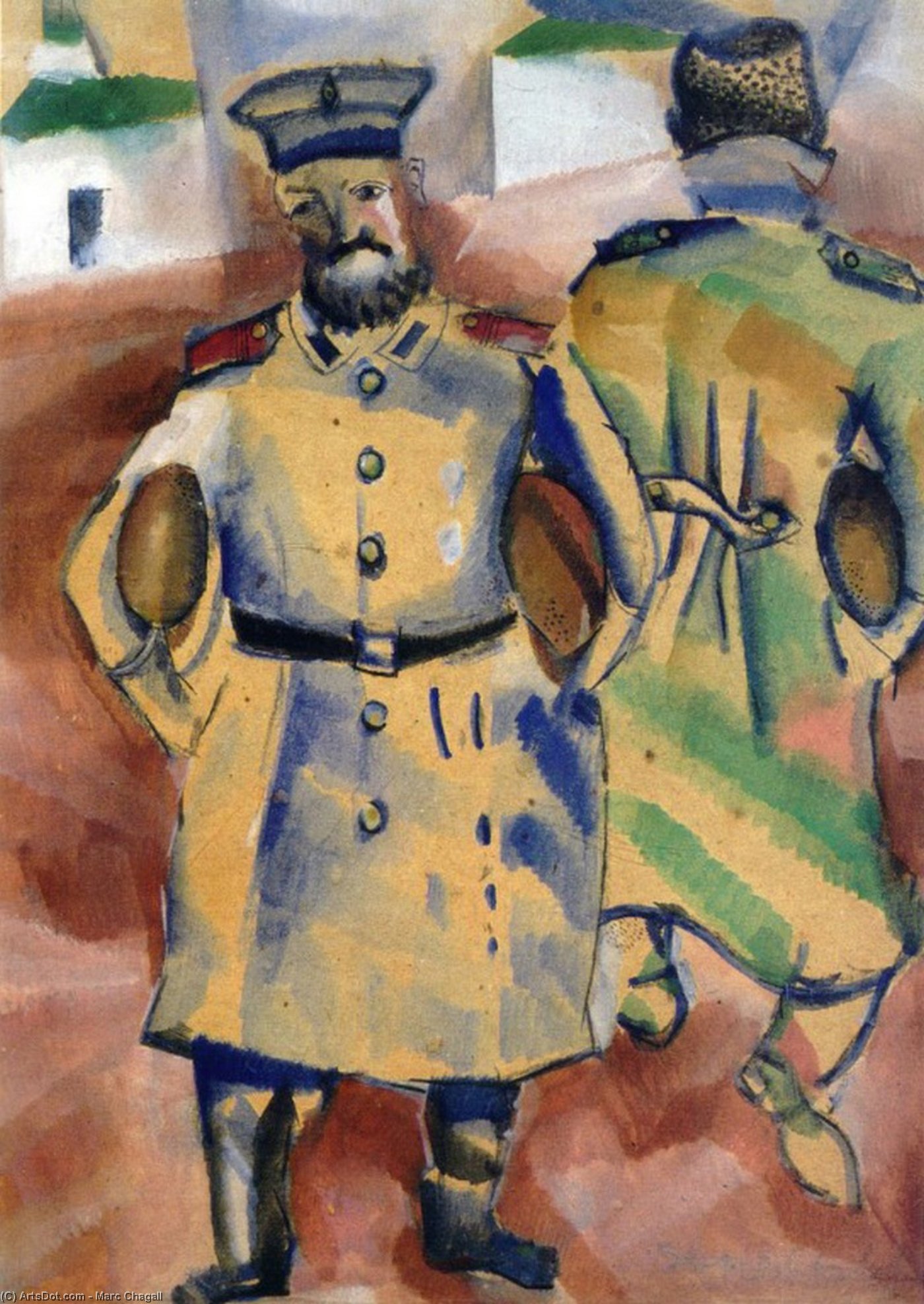 Wikioo.org – L'Enciclopedia delle Belle Arti - Pittura, Opere di Marc Chagall - soldati con pane
