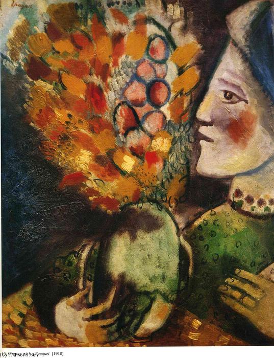 Wikioo.org - The Encyclopedia of Fine Arts - Painting, Artwork by Marc Chagall - Woman with a Bouquet