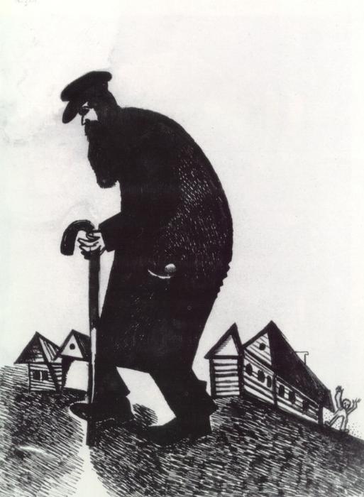 Wikoo.org - موسوعة الفنون الجميلة - اللوحة، العمل الفني Marc Chagall - Wandering Jew