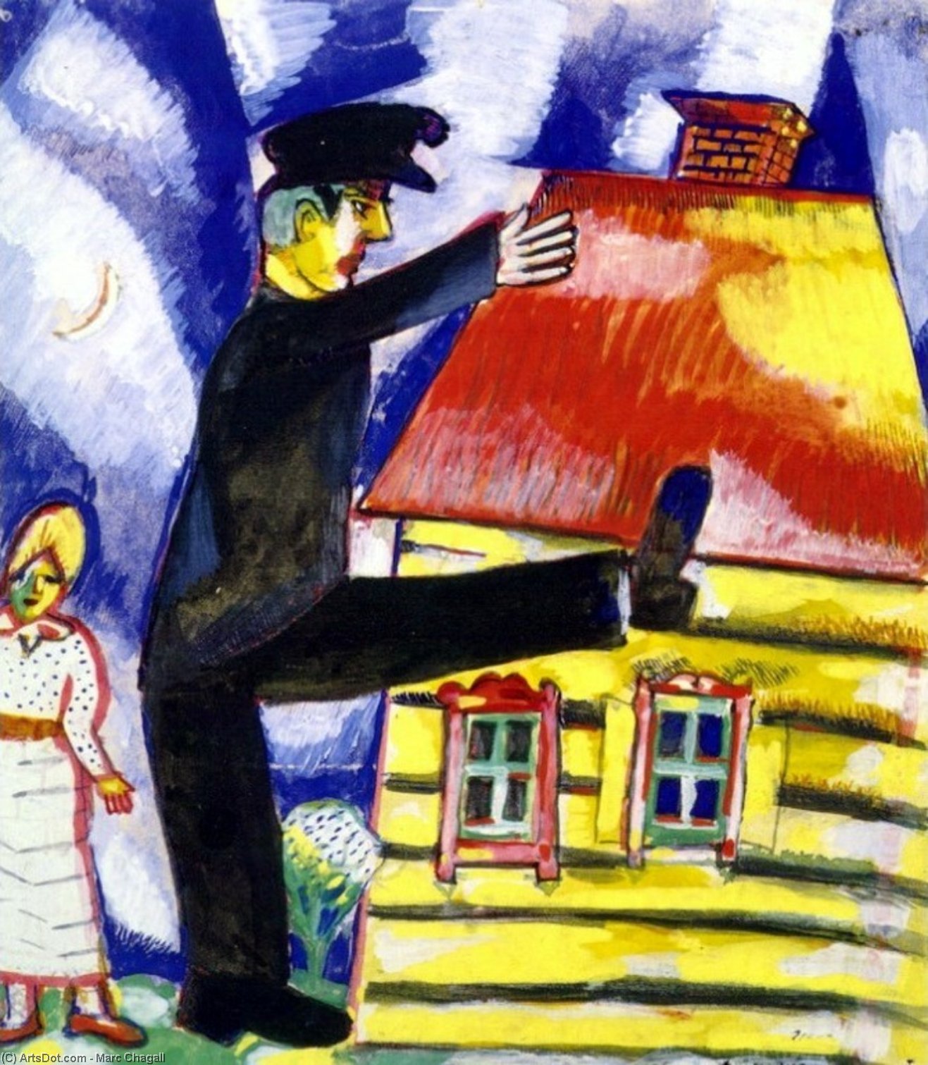 Wikioo.org - The Encyclopedia of Fine Arts - Painting, Artwork by Marc Chagall - Marching