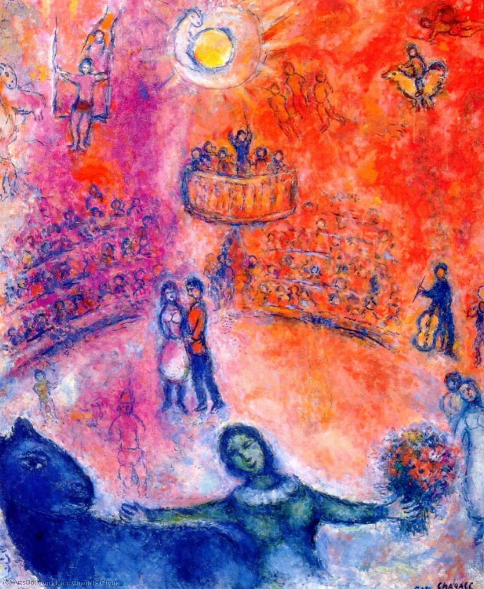 Wikoo.org - موسوعة الفنون الجميلة - اللوحة، العمل الفني Marc Chagall - Circus
