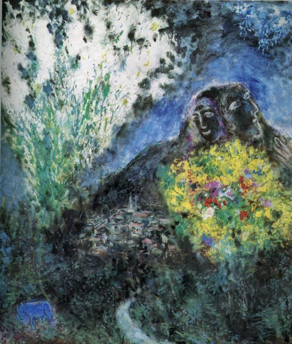 Wikioo.org - The Encyclopedia of Fine Arts - Painting, Artwork by Marc Chagall - Near Saint Jeannet