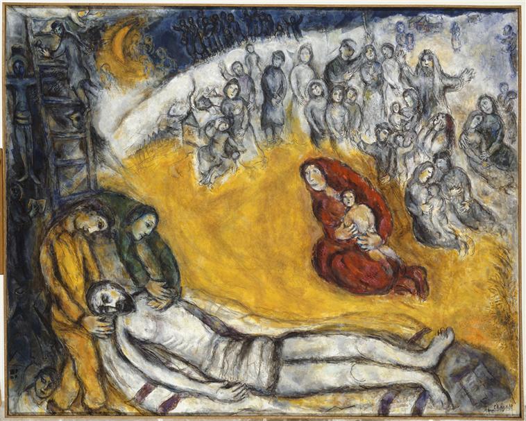 WikiOO.org - Encyclopedia of Fine Arts - Maľba, Artwork Marc Chagall - The descent from cross