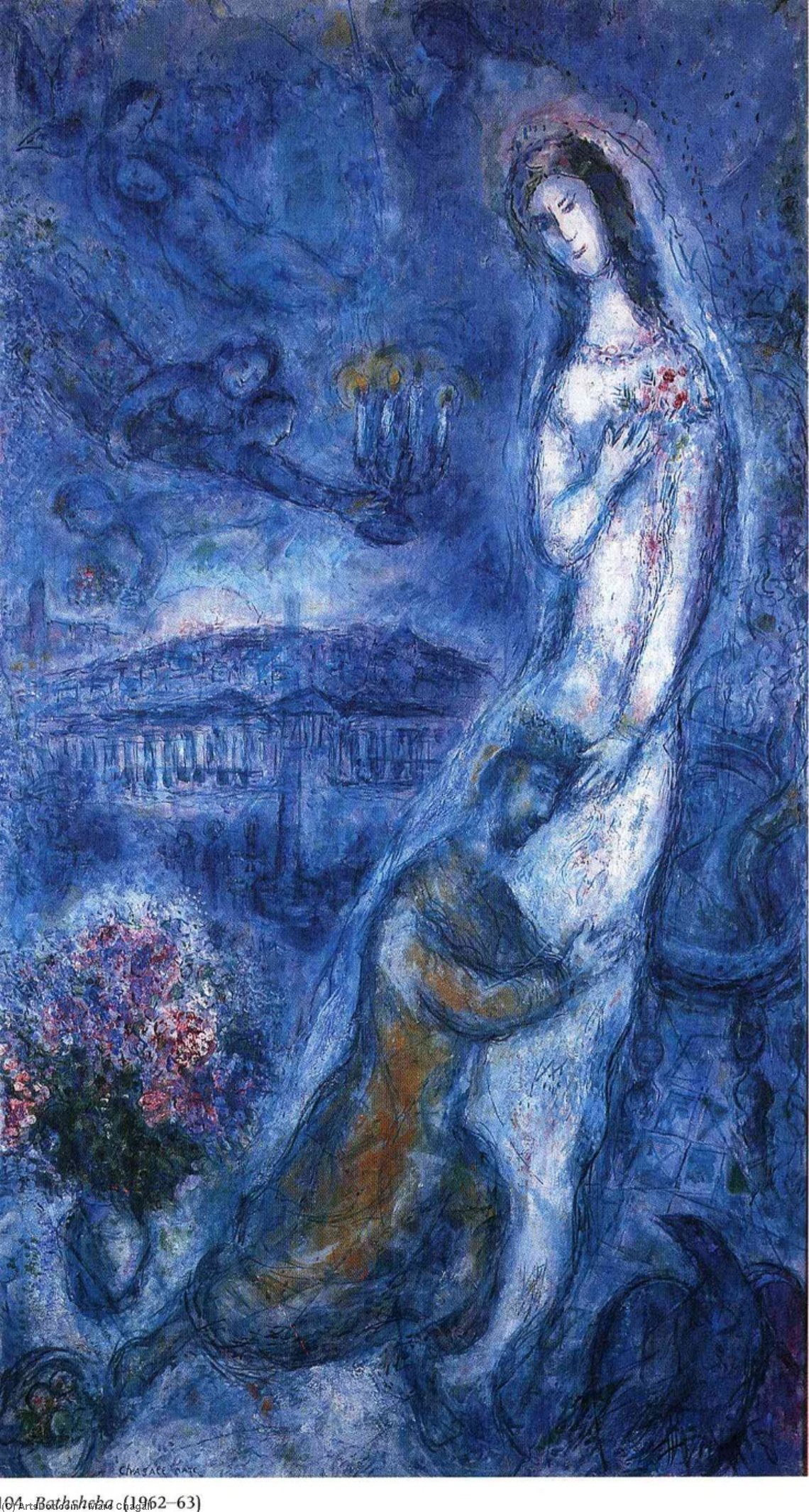 WikiOO.org - Enciklopedija dailės - Tapyba, meno kuriniai Marc Chagall - Bathsheba